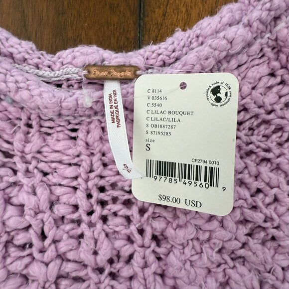 NWT Free People In A Swirl Pullover Sweater Lilac Bouquet Small - Picture 5 of 5